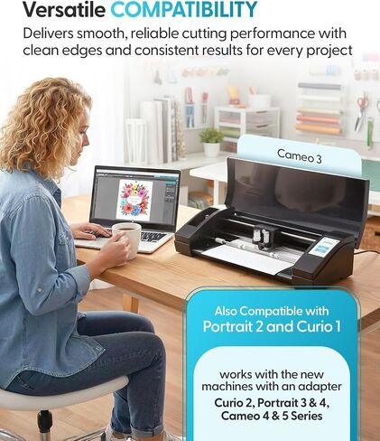 Silhouette Deep Cut Cameo 3 Blade with 2mm Cutting Depth - 1 Pack | Manual-Adjustable Blade for Thicker Materials Like Craft Foam, Thick Cardstock & Specialty Media with Durable Tungsten Alloy in Saudi Arabia