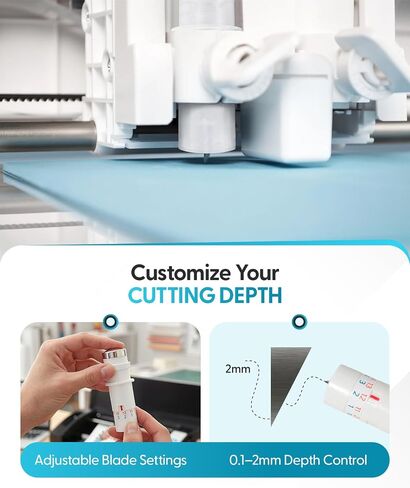 Silhouette Deep Cut Cameo 3 Blade with 2mm Cutting Depth - 1 Pack | Manual-Adjustable Blade for Thicker Materials Like Craft Foam, Thick Cardstock & Specialty Media with Durable Tungsten Alloy in Saudi Arabia