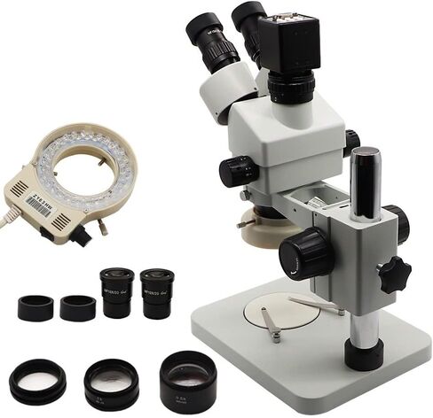 Lab Microscope Replacement Parts 3.5X-90X Trinocular Stereo Microscope Simul Focal Industrial Magnification Continuous Zoom for Phone PCB Repair Soldering in Kuwait