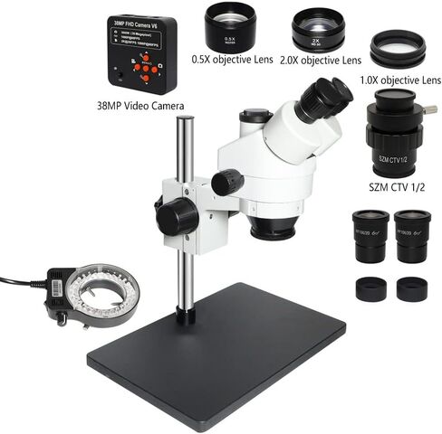 Lab Microscope Replacement Parts 3.5X-90X Industrial Electronic Simul Focal Trinocular Stereo Microscope 38MP H_DMI-Comp USB Microscopio Camera for Phone Repair Tools in Kuwait