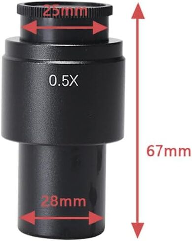 Optical Instruments for Industry Mono Lens Zoom C Mount Adapter Lens 0.5X Microscope Lens for 28mm Eyetube Digital Camera（Lens:0.5X in Kuwait