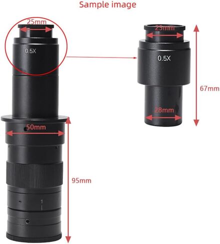 Optical Instruments for Industry Mono Lens Zoom C Mount Adapter Lens 0.5X Microscope Lens for 28mm Eyetube Digital Camera（Lens:0.5X in Kuwait