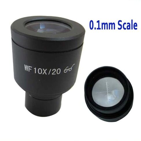 Lab Microscope Replacement Parts 1pc WF10X 20mm Biological Microscope Lens Graduated Scale Reticle Ruler 0.1mm Mounting Size 23.2mm in Kuwait