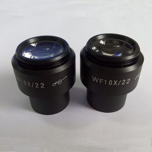 Lab Microscope Replacement Parts 2 Pcs with Rubber Eye Protection WF10X/22mm Stereo Microscope Eyepieces in Kuwait