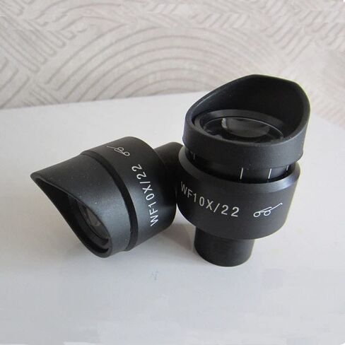 Lab Microscope Replacement Parts 2 Pcs with Rubber Eye Protection WF10X/22mm Stereo Microscope Eyepieces in Kuwait