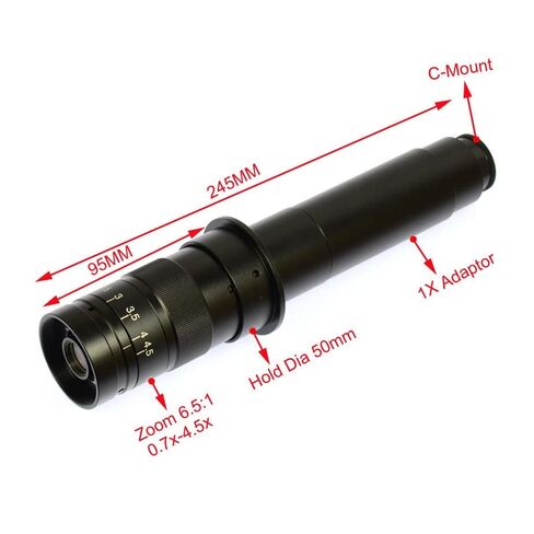 Lab Microscope Replacement Parts 300x Zoom C-Mount Glass Lens Adapter 4.5X for Industry Stereo Microscope Camera in Kuwait