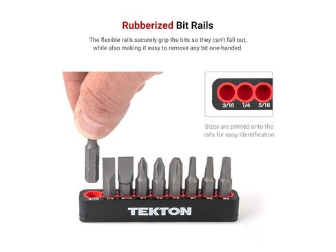 TEKTON 1/4 Inch Hex Bit Set with Rail, 9-Piece (2-6 mm) | DZX93002 in Kuwait