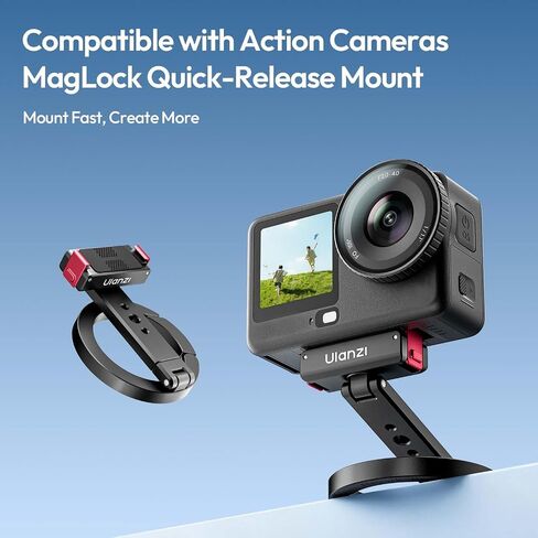 ULANZI MA04 Magnetic Quick Release Action Cam Mount for DJI Osmo Action 6 | Multi-Axis Adjustable Aluminum Holder in Kuwait