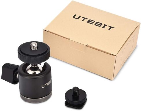 UTEBIT 20mm Mini Ball Head Tripod Head Mount with 1/4" hot Shoe, Black | 360° Rotatable Camera Mount Adapte Aluminium Ball Heads Compatible with Tripods, Monopods, HTC Vive, SLR Cameras Load 2.5lb in Kuwait