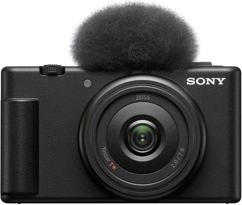 Sony ZV-1F Vlog Camera for Content Creators and Vloggers (Black) Bundle | 64GB Memory Card, Lithium-Ion Battery Pack, Holster Case, Photo Video Art Suite, (5 items) in Kuwait