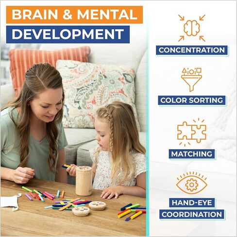 Toddler Montessori Toys, Wooden Color Sorting, Fine Motor Toys for Toddlers | 4 Interchangeable Lids, Stays Locked When Turned, Travel-friendly, Independent Play, Motor Skills Through Play in Saudi Arabia