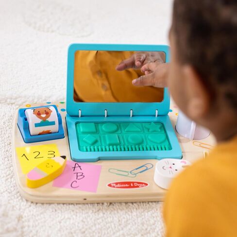 Melissa & Doug Wooden Work & Play Desktop Activity Board Infant and Toddler Sensory Toy - FSC-Certified in Kuwait