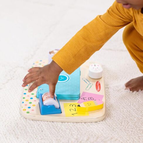 Melissa & Doug Wooden Work & Play Desktop Activity Board Infant and Toddler Sensory Toy - FSC-Certified in Saudi Arabia