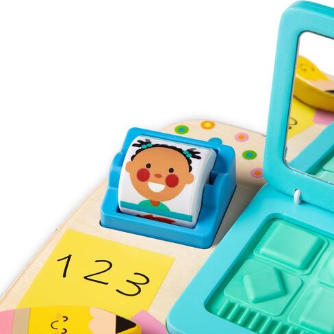 Melissa & Doug Wooden Work & Play Desktop Activity Board Infant and Toddler Sensory Toy - FSC-Certified in Saudi Arabia