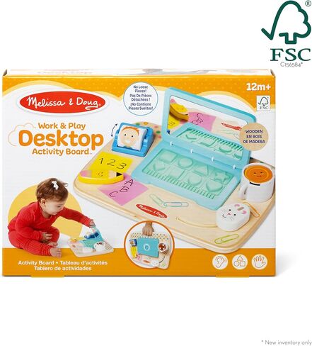 Melissa & Doug Wooden Work & Play Desktop Activity Board Infant and Toddler Sensory Toy - FSC-Certified in Kuwait