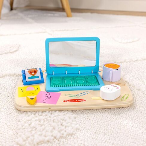Melissa & Doug Wooden Work & Play Desktop Activity Board Infant and Toddler Sensory Toy - FSC-Certified in Kuwait