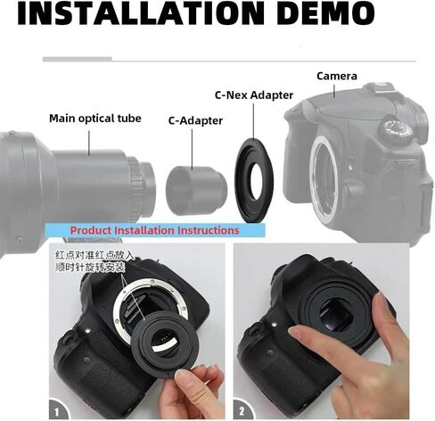for eysdon Lens Mount Adapter C to for NEX Converter C-Mount CCTV/Cine Lenses on for Sony E-Mount Cameras in Kuwait