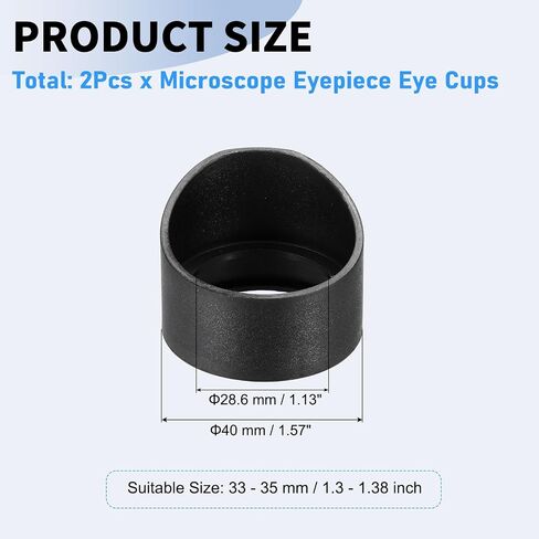 PATIKIL 33-35 mm Eyepiece Eye Cups, 3Pcs Rubber Eyepiece Cover Guard for Stereo Microscope Telescope Aiming Scope, Black in Kuwait