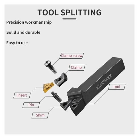 Indexable Lathe Carbide Insert 1pc WTJNR2020K16 External Triangul Turning Tool Holder Hard Alloy Lathe Cutting Tools Bar in Kuwait