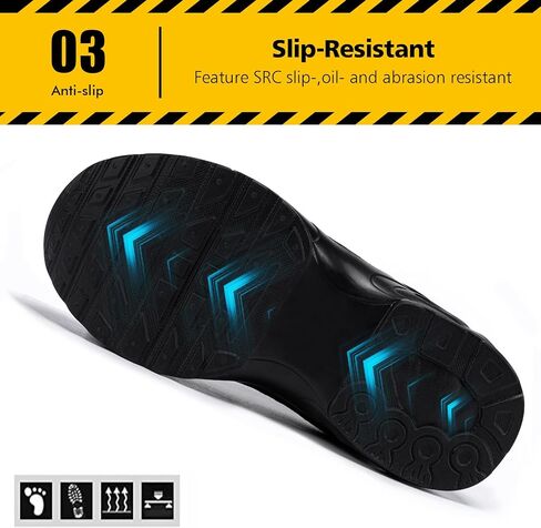 Tinefiy Steel Toe Shoes for Women Comfortable Safety Work Sneaker | Steel toe, Puncture Proof, Lightweight Comfortable, slip-resistant, Cushioning, worker in Warehouse,Construction,Factory in Kuwait