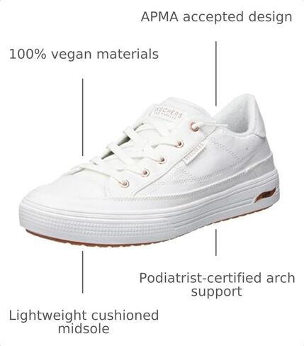 Skechers Women's Arcade Meet Ya There Sneaker | Casual sneaker, Patented Skechers Arch Fit insole with Podiatrist-Certified Arch Support, Cushioned Midsole, Machine Washable in Kuwait