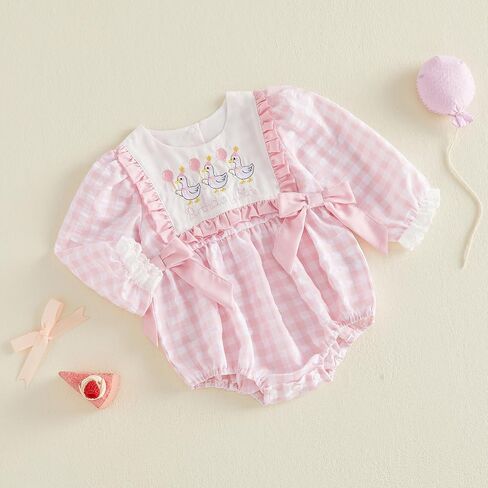 Baby Girl 1st Birthday Clothes Cake Smash Outfits One Year Old Silly Goose Romper Birthday Girl Bodysuit for Fall in Kuwait