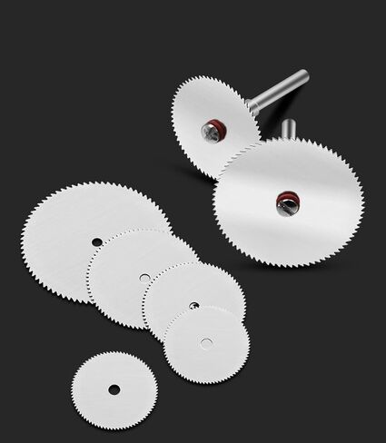 11pcs Wood Cutting Discs Set for Rotary Tools - Stainless Steel Mandrel Saw Blades for Metal & Wood Cutting, and Versatile Cutting Discs in Kuwait