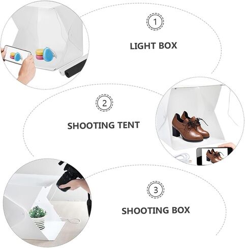20cm Folding LED Light Box Tent Photography Light Tent Kit with 6 Colored Backdrops Portable Mini Softbox for Product and Jewelry Shooting in Kuwait