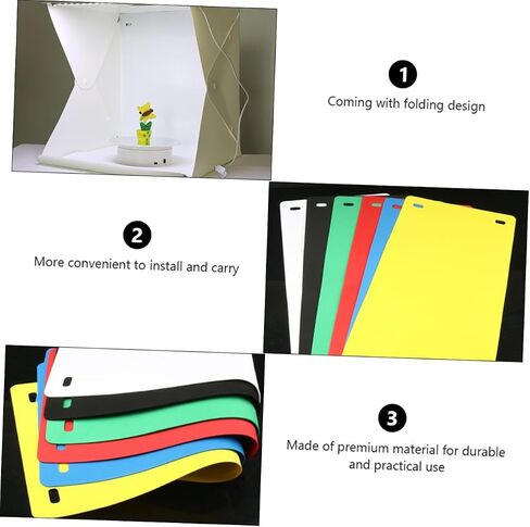 Portable Folding Mini Photo Tent with Dual LED Lights and 6 Color Backdrops, 30cm Photography Light Box for Jewelry and Small Product Studio Shooting in Kuwait