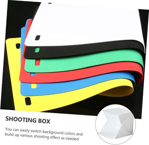 POPETPOP Small Portable Light Tent 20cm Mini Folding Photography Box with 4-Color Backdrops and LED Strip Lighting for Product Shooting and Studio Photography in Kuwait