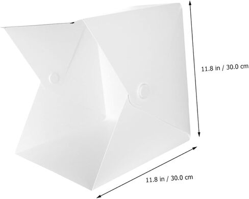 POPETPOP Portable Mini Photo Box Lighting Cube Tent with Dual LED Light Bars and 6-Color Backdrops, Foldable 30cm Photography Studio for Product Shooting in Kuwait