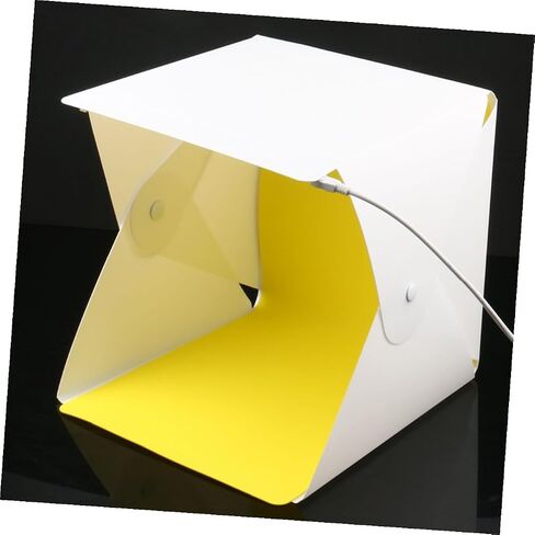 POPETPOP Portable Mini Photo Box Lighting Cube Tent with Dual LED Light Bars and 6-Color Backdrops, Foldable 30cm Photography Studio for Product Shooting in Kuwait
