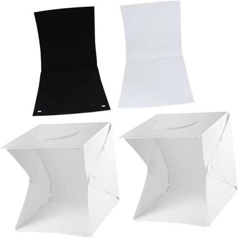 UKCOCO Portable Photography Light Box Tent with 30cm LED Soft Light 2 Backdrops Black White for Product Photography and Studio Shooting in Kuwait