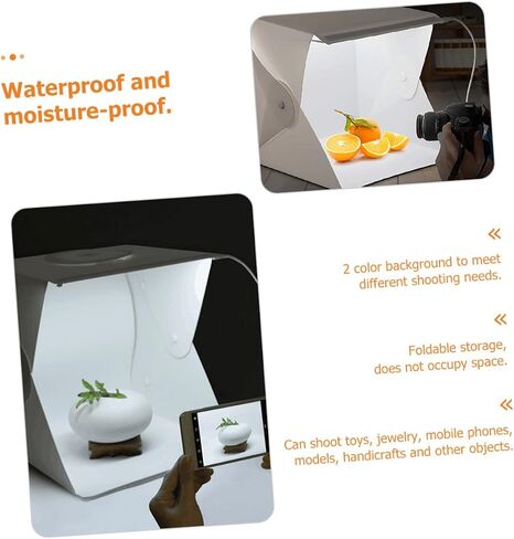 UKCOCO Portable Photography Light Box Tent with 30cm LED Soft Light 2 Backdrops Black White for Product Photography and Studio Shooting in Kuwait