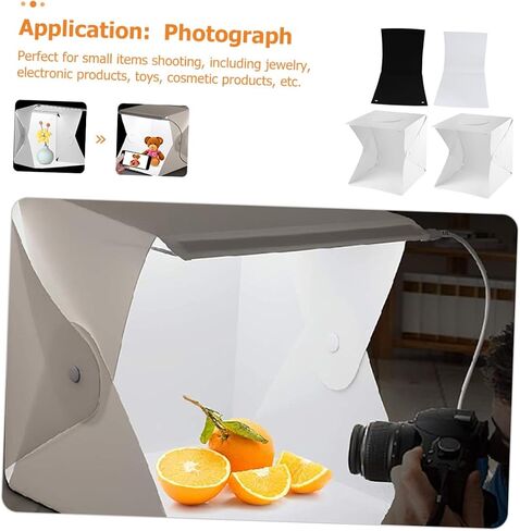 UKCOCO Portable Photography Light Box Tent with 30cm LED Soft Light 2 Backdrops Black White for Product Photography and Studio Shooting in Kuwait