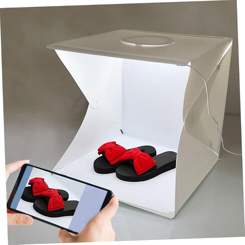 ABOOFAN Portable Photography Light Box Tent 30cm with LED Lighting, Foldable Photo Studio Shooting Tent for Product Photography and Small Business Supplies, Includes Black and White in Kuwait
