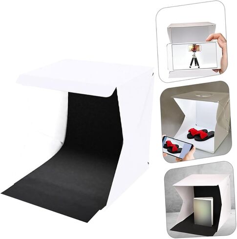 ABOOFAN Portable Photography Light Box Tent 30cm with LED Lighting, Foldable Photo Studio Shooting Tent for Product Photography and Small Business Supplies, Includes Black and White in Kuwait