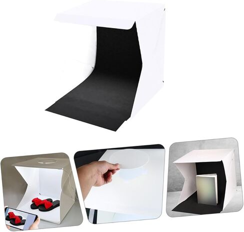 ABOOFAN Portable Photography Light Box Tent 30cm with LED Lighting, Foldable Photo Studio Shooting Tent for Product Photography and Small Business Supplies, Includes Black and White in Kuwait