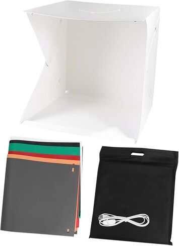 ULTECHNOVO 40cm Portable Folding Mini Photo Studio Light Box with Adjustable LED Lighting and 6 Color Backdrops for Product Photography and Small Item Shoots in Kuwait