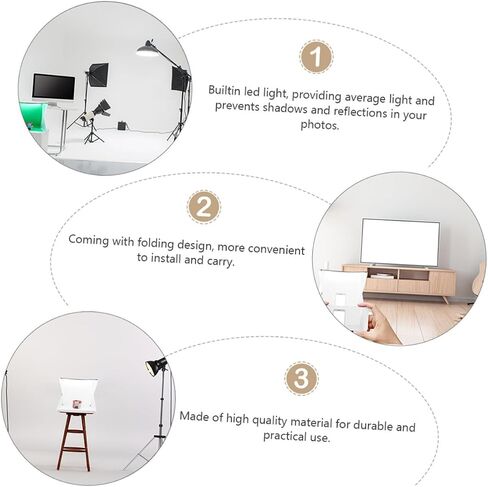 ULTECHNOVO 40cm Portable Folding Mini Photo Studio Light Box with Adjustable LED Lighting and 6 Color Backdrops for Product Photography and Small Item Shoots in Kuwait