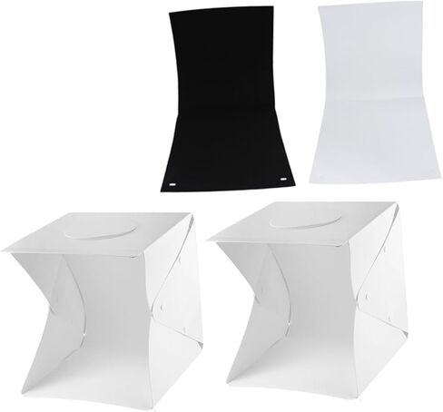 Levemolo Portable Photo Light Box Kit 30cm Mini LED Light Tent and Dual Black White Backdrops for Jewelry Photography and Small Product Shooting in Kuwait