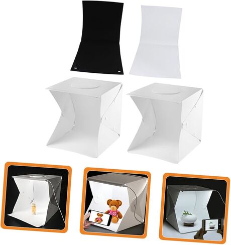 Levemolo Portable Photo Light Box Kit 30cm Mini LED Light Tent and Dual Black White Backdrops for Jewelry Photography and Small Product Shooting in Kuwait