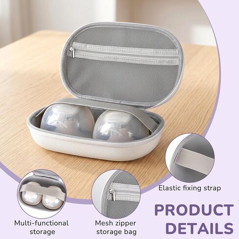 Wearable Breast Pump Case Compatible with Eufy E20 S1, Holds 2 Pumps | Hard Shell, Waterproof, Portable Breast Pump Storage Bag for Momcozy, Willow, Medela & Most Wearable Breast Pumps in Kuwait