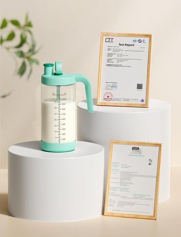 32oz Glass Formula Mixing Pitcher, Borosilicate Breastmilk Mixer, BPA-Free | Microplastic-Free, Leakproof Breastmilk Fridge Storage Container with Silicone Seal, Baby Feeding Pitcher, Dishwasher-Safe in Kuwait