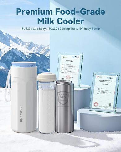 Portable Breast Milk Cooler with 11oz Baby Bottle and Carrier Bag | BPA-Free Bottles, 24 Hours Continuous Cooling, 360° Cooling Tube in Kuwait