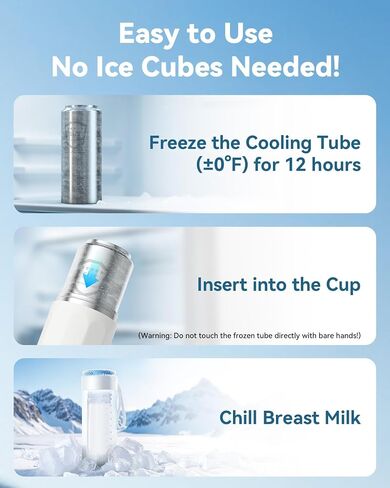 Portable Breast Milk Cooler with 11oz Baby Bottle and Carrier Bag | BPA-Free Bottles, 24 Hours Continuous Cooling, 360° Cooling Tube in Kuwait