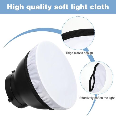 7 Inch Light Diffuser Sock, Soft White Cloth Lamp Cover, for 5.5 to 7 Inch Studio Strobe Reflectors, Ring Light, Flash, Wedding Photography, Video Shooting(8pcs) in Kuwait