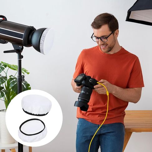 7 Inch Light Diffuser Sock, Soft White Cloth Lamp Cover, for 5.5 to 7 Inch Studio Strobe Reflectors, Ring Light, Flash, Wedding Photography, Video Shooting(8pcs) in Kuwait