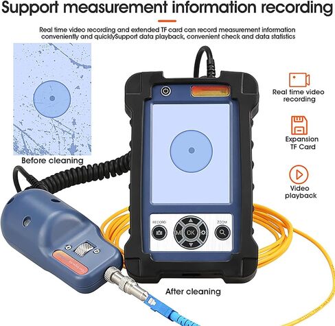COMAAM Fiber Optic Inspection Kit, Fiber Optic Inspection Microscope, Fiber Optic Inspector Probe, Fiber Microscope 400X Magnification with 3.5 Inch Display Monitor in Kuwait