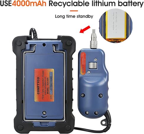 COMAAM Fiber Optic Inspection Kit, Fiber Optic Inspection Microscope, Fiber Optic Inspector Probe, Fiber Microscope 400X Magnification with 3.5 Inch Display Monitor in Kuwait